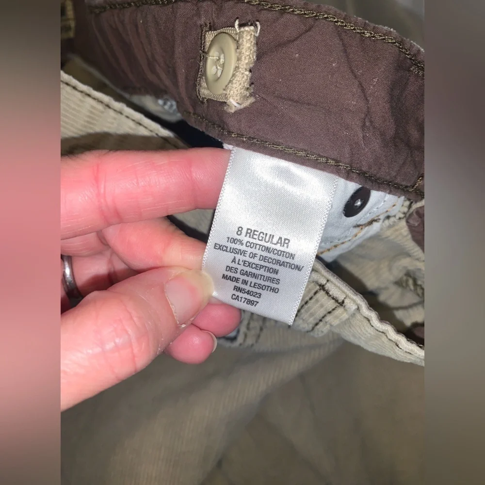 Old navy vintage Y2K khaki tan wide leg corduroy baggy pants size 8